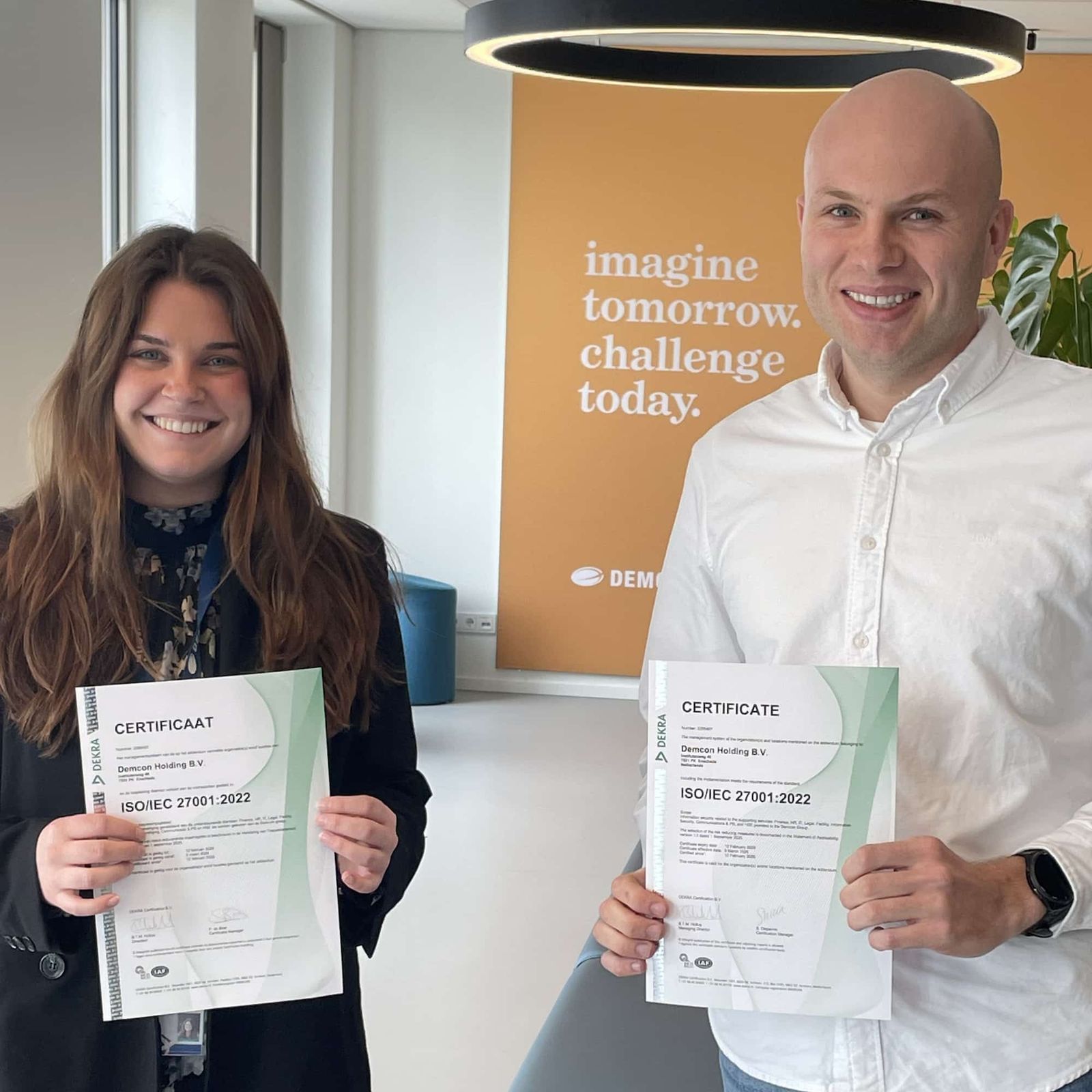 Demcon has succesfully acquired the international standard for information security, iso 27001